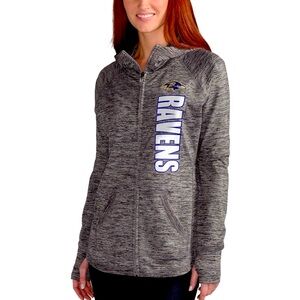 NFL Baltimore Ravens Team Apparel Women’s Full Zip NFL Poly Gray Jacket M